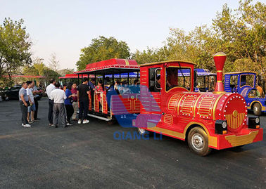 الصين أزياء كرنفال قطار ركوب اللون تخصيص قطار سياحي كهربائي مع الصمام الخفيفة مصنع