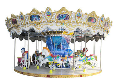 الصين Double Decker Merry Go Round 24 Seater Carousel Amusement Park Rides مصنع